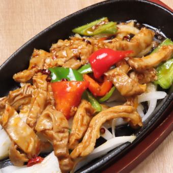 Pork innards teppanyaki