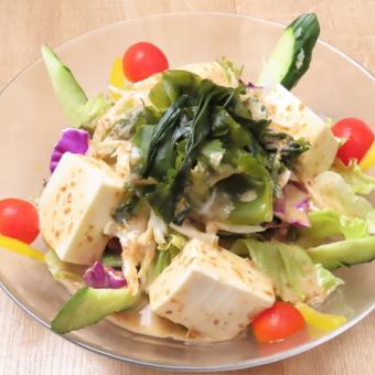 Five-color tofu sesame salad