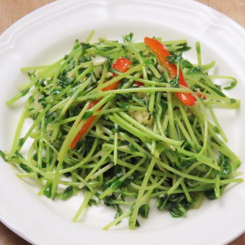 豆苗にんにく塩炒め