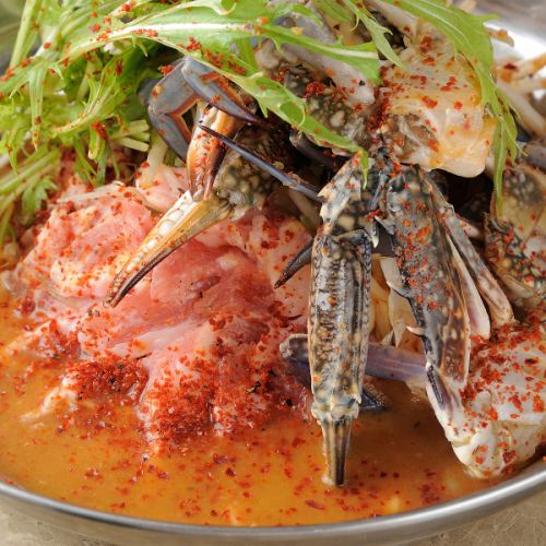 ワタリガニと豚肉の旨辛鍋 1人前