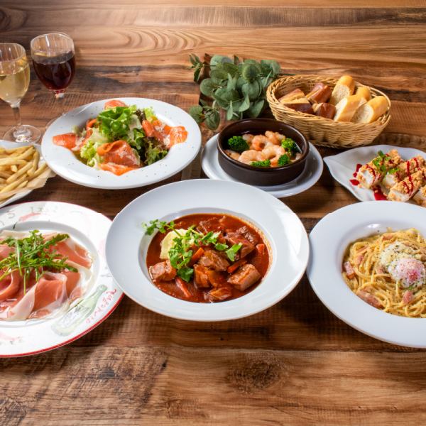 【当店イチオシコース】樽詰めスパークリングワインも。2H飲み放題付コース8品6,000円