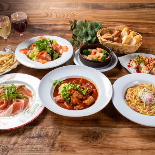 【当店イチオシコース】樽詰めスパークリングワインも。2H飲み放題付コース8品6,000円