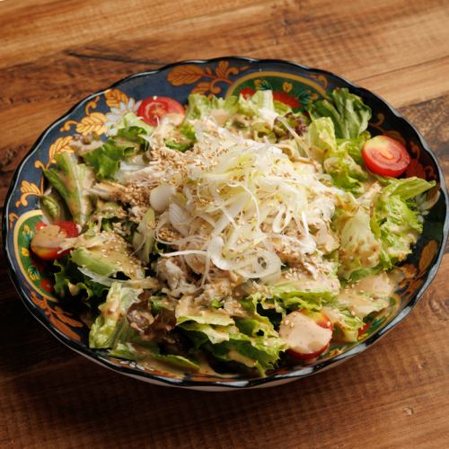 Steamed chicken bang bang chicken salad
