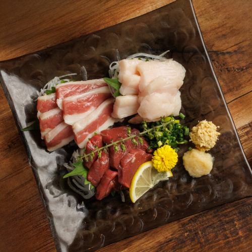 【三种马肉】尽享九州美味马肉刺身