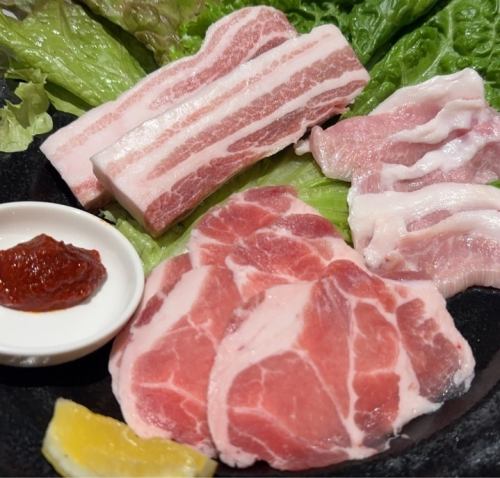 サムギョプサル　豚肉盛り合わせ