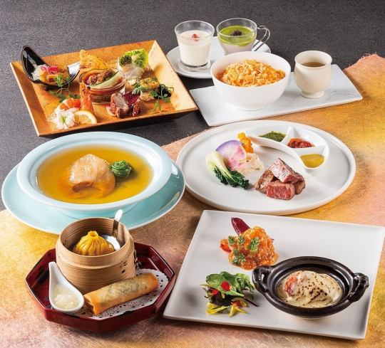 シェフセレクトコース フカヒレ姿煮や大海老料理、四万十麦酒牛等全7品 (お料理のみ)　13,000円