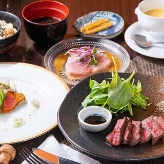 【平日ディナー 予約限定 黒毛和牛A5のランプステーキコース 】