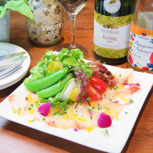 Carpaccio of seasonal vegetables and fresh fish~Salad style~