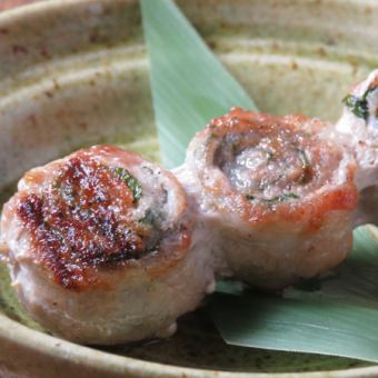 Shiso roll with pork belly
