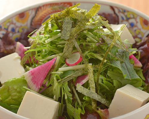 とようけやさんとこのお豆富と京水菜のサラダ