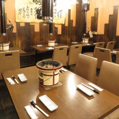 Yakiniku banquet with a large number of people around the Shichirin ♪ It can accommodate up to 8 people, so it's perfect for various banquets!