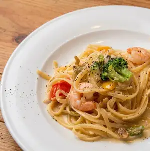 明太子の和風シーフードパスタ