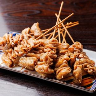 鳥じゅん名物 無限山盛りかわ串(たれ・塩)