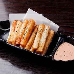 長芋の唐揚げ 青のり風味明太ソース添え