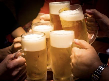 【単品飲み放題】120分（Lo.90分）1980円（税込）アサヒスーパードライ生中可