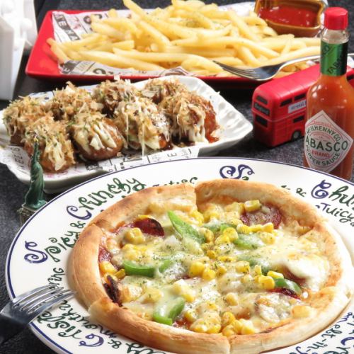 A la carte menu is also available! 650 yen (tax included) for Utaya Pizza