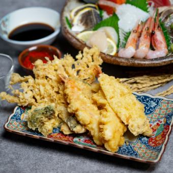 【3時間飲み放題】お鍋や旬菜と旬魚の天ぷらなど全9品『萬寿コース』5280円→4280円
