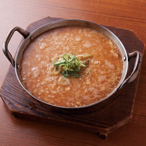 鍋の〆に　玉子雑炊