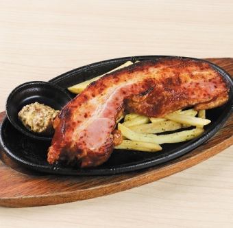 Thick sliced bacon teppanyaki