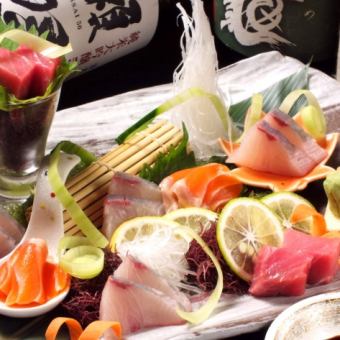 【自慢の胡麻カンパチ・豚ロースガーリックバター】コース3000円(+2000円で生もOK飲放付！)