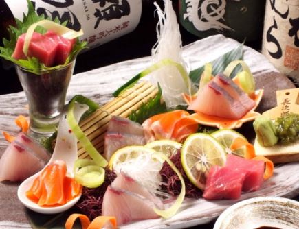 【自慢の胡麻カンパチ・豚ロースガーリックバター】コース3000円(+2000円で生もOK飲放付!)