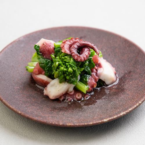 北海蛸と菜の花の柚子胡椒マリネ