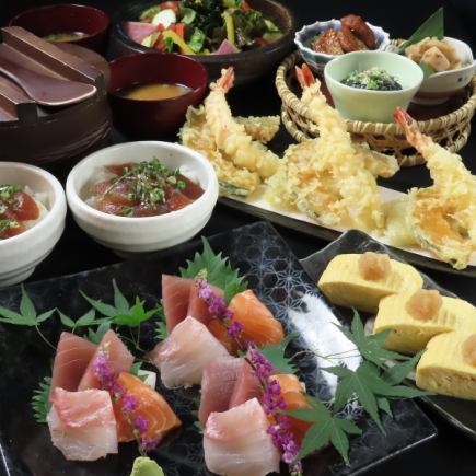 Sushi Spa Standard Course: 7 dishes, 3,000 yen [2 hours of all-you-can-drink available for an additional 1,500 yen]