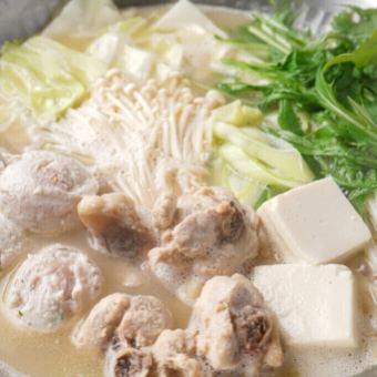 5000円水炊きコース【全8品！90分飲み放題付き】水炊き・焼き鳥・〆はラーメン♪／各種ご宴会に!