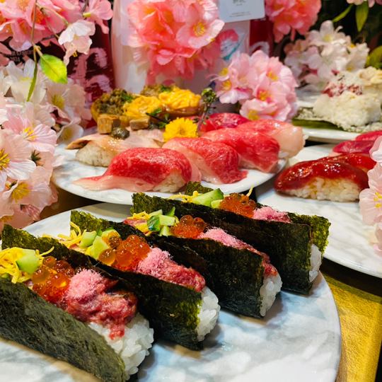 [Spring Luxury Delicious Food Festival] March only: All-you-can-eat meat sushi of 16 varieties for 100 minutes for 4,580 yen