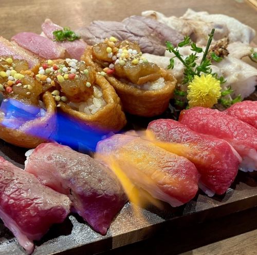 炙烤牛肉壽司(包括國產牛肉)半價促銷。