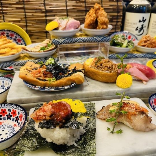 【35종 뷔페】여름의 아시안 페어 안주도 고기 스시도 메뉴 35종류 100분 뷔페 4,580엔
