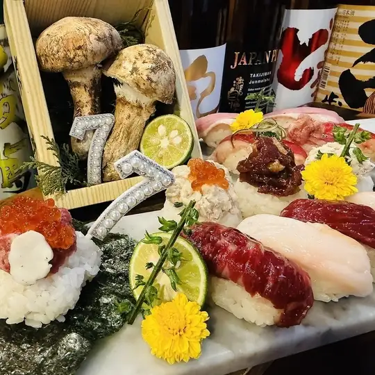 [All-you-can-eat 14 types of meat sushi] 7th Anniversary Limited Course: 100 minutes of all-you-can-eat 14 types of meat sushi - ¥3,777
