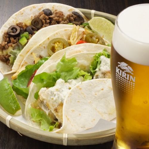 <3 kinds of tacos to choose from ♪> Please choose your favorite 2 types from chicken, beef, fish! \ 700/2 pieces set