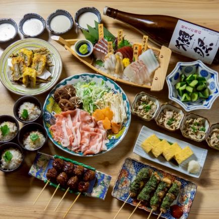 【岡山特色】10道桃肉涮涮鍋菜色 + 120分鐘暢飲 7,000日圓 ⇒ 6,000日圓（含稅）