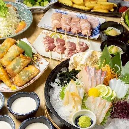 【次元名物】絶品鶏塩鍋・お造り4種・鰆の塩タタキなど料理9品＋120分飲み放題 6,500円→5,500円