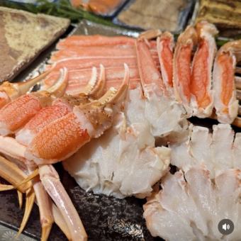 本ズワイ蟹（特大）鍋＆寿司盛合せ＆刺身盛合せ豪華8品飲放付コース16500円税込！11月1日～開始