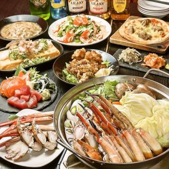 특상 따뜻한 게 스키 냄비 포함 ♪ ♪ 3 시간 뷔페 뷔페 ♪ 호화 코스 ★ 5000 엔