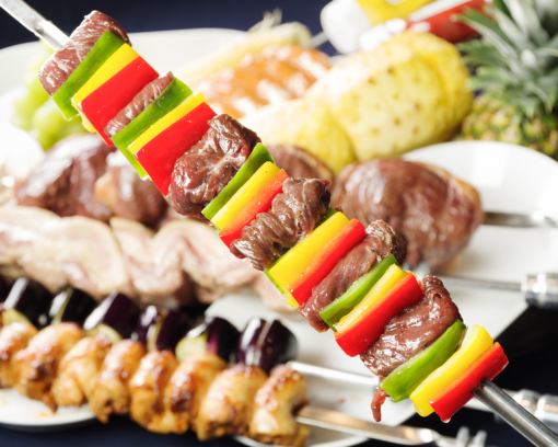 Japan's largest selection of 22 types of churrasco all-you-can-eat & all-you-can-drink for 2 hours for 6,600 yen (tax included)