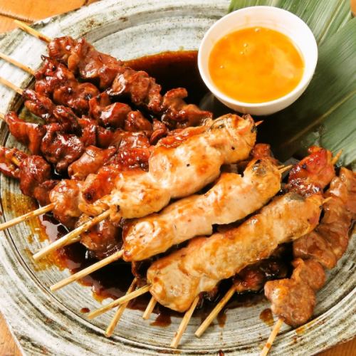 A large serving of yakitori and skewers that are particular about the ingredients ☆