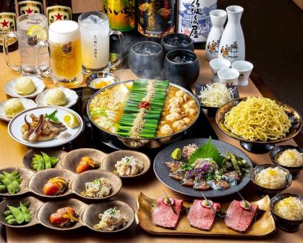 ★平日限定★満足コース★黒毛和牛の炙り刺し&イカの塩焼き&生ビール飲み放題付