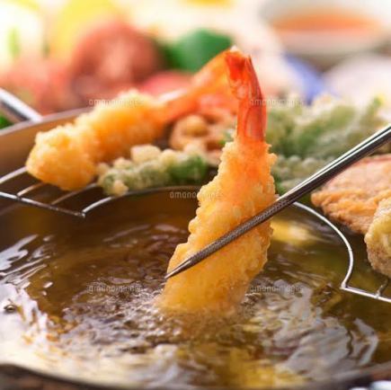 【天婦羅與福島產米】「凪」套餐（8道菜+3小時暢飲）¥5,500 → ¥4,000