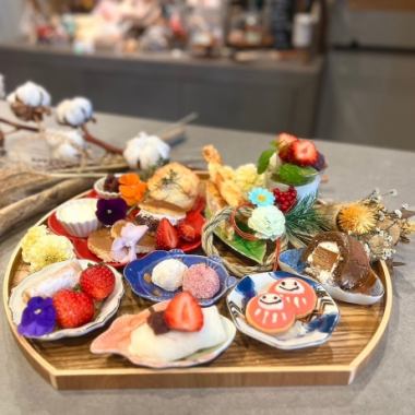 国産苺とカフェニトロ的和風なNewYear2026アフタヌーンティー(1月限定)＋TeeFreeDX 6500円