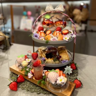 カフェニトロのイチゴいちごなアフタヌーンティー2026（3月4月GW限定）※ドリンク別途※