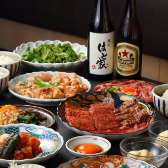 【ベーシックコース】4800円（税込）◆上生塩タン、牛肉、ホルモンなどが楽しめるプラン◎