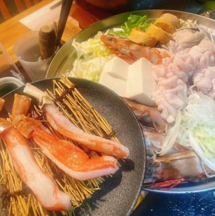 [Various banquets] Salt-based hotpot course with oysters, snow crab, and other seafood blends! 10,000 yen <Food only>