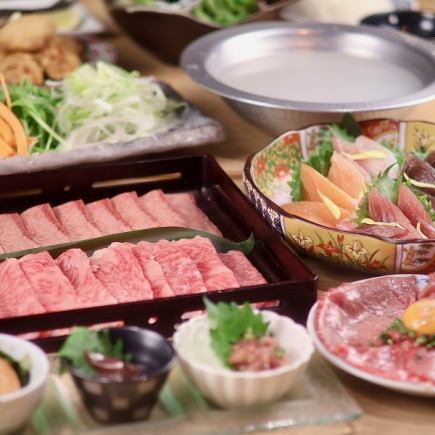 【週末も3h飲放】旬鮮魚やハマグリ出汁黒毛和牛&牛タンしゃぶしゃぶを堪能飲放付~極心~コース