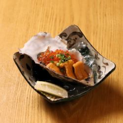 イクラとウニの痛風生牡蠣