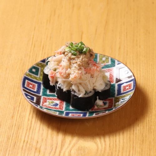Red snow crab and crab miso roll