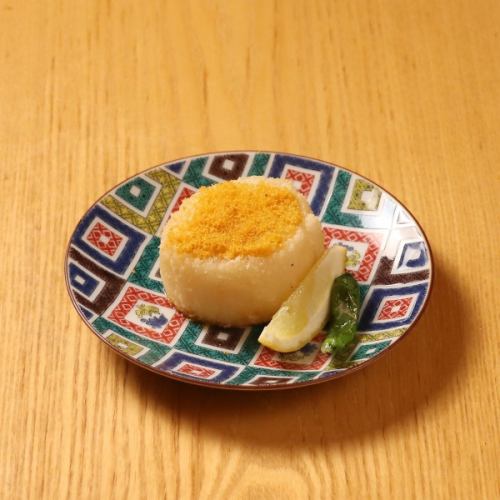 Deep fried mullet roe and radish