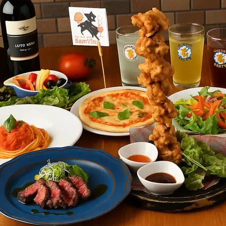 ★選べる５大特典付★人気メニュー目白押し【フェスタコース 】 ≪全11品≫ 飲み放題90分